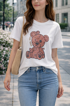 T-Shirt Over con Design e Strass