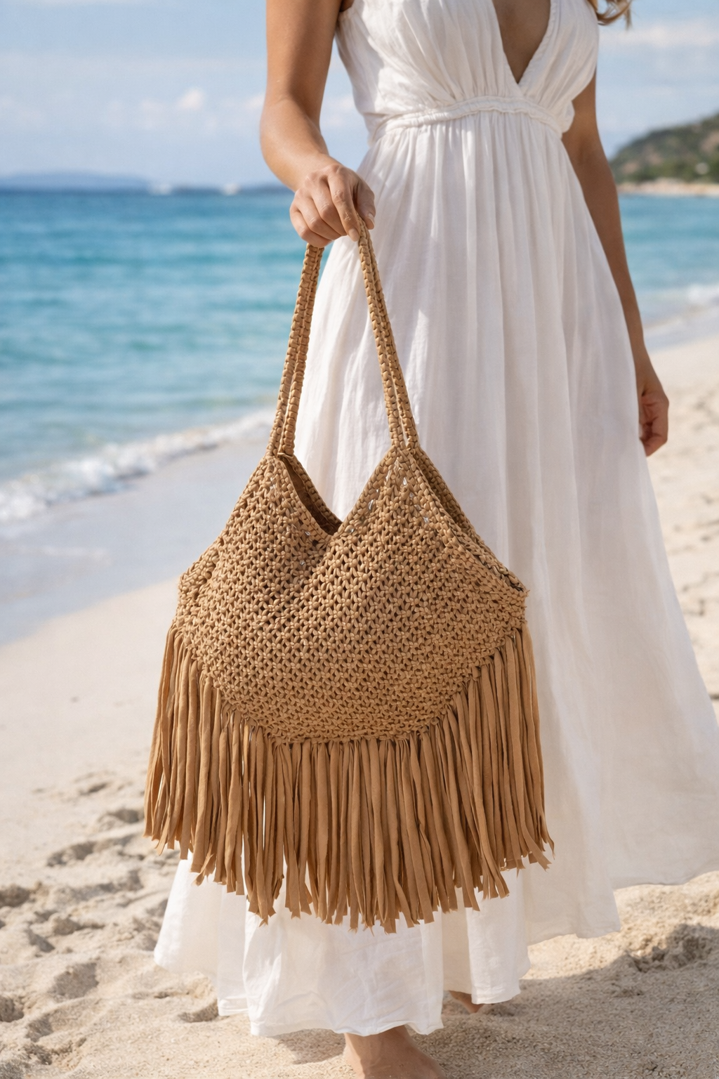 Borsa Uncinetto con Frange