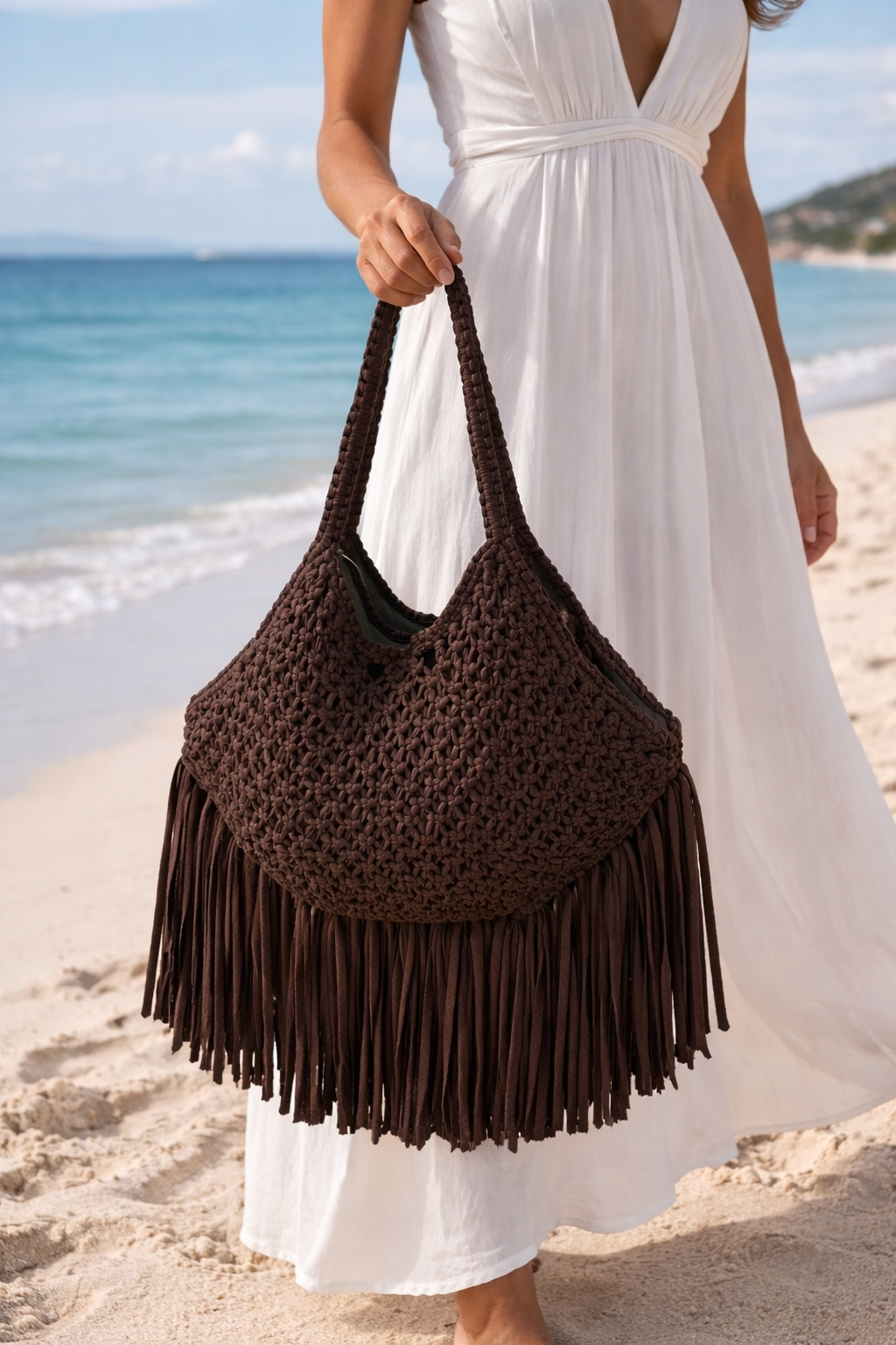 Borsa Uncinetto con Frange
