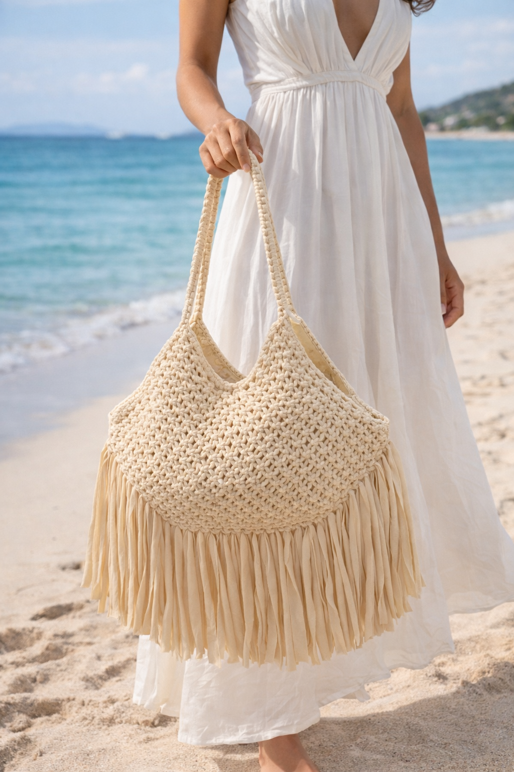 Borsa Uncinetto con Frange