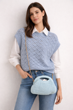 Gilet Smanicato in Maglia Misto Cotone