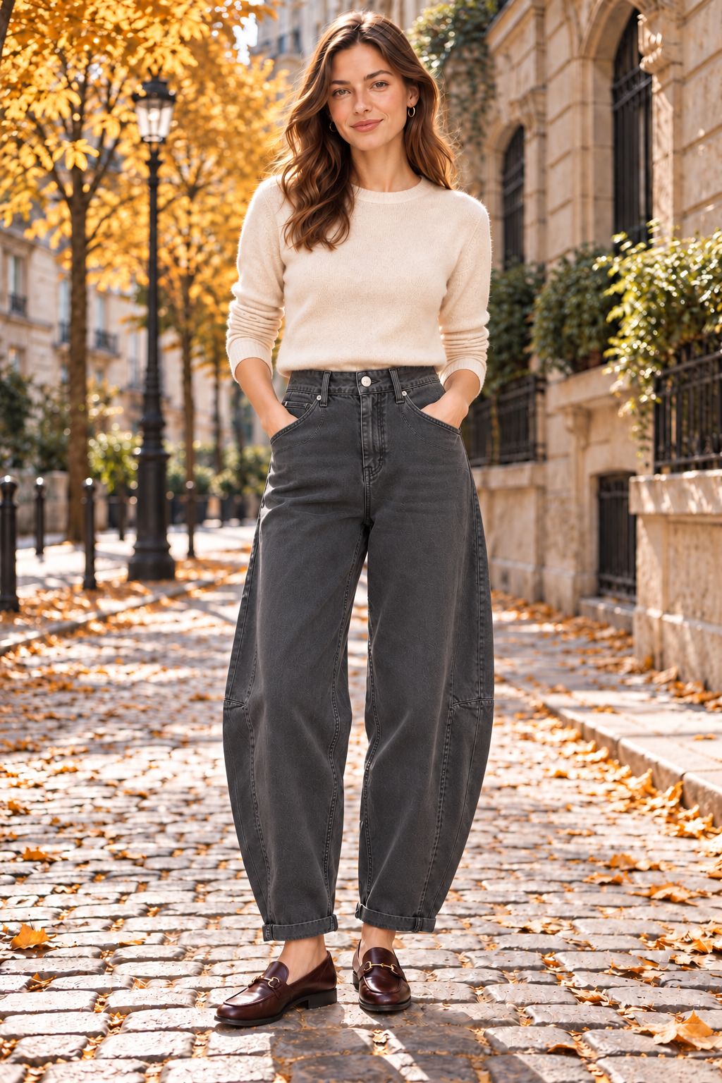 Jeans Grigio Ballon