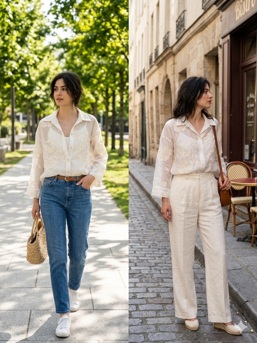 Camicia Trasparente con Design