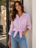 Camicia a righe pink
