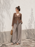 Cardigan Traforato Chiusura ad un Bottone