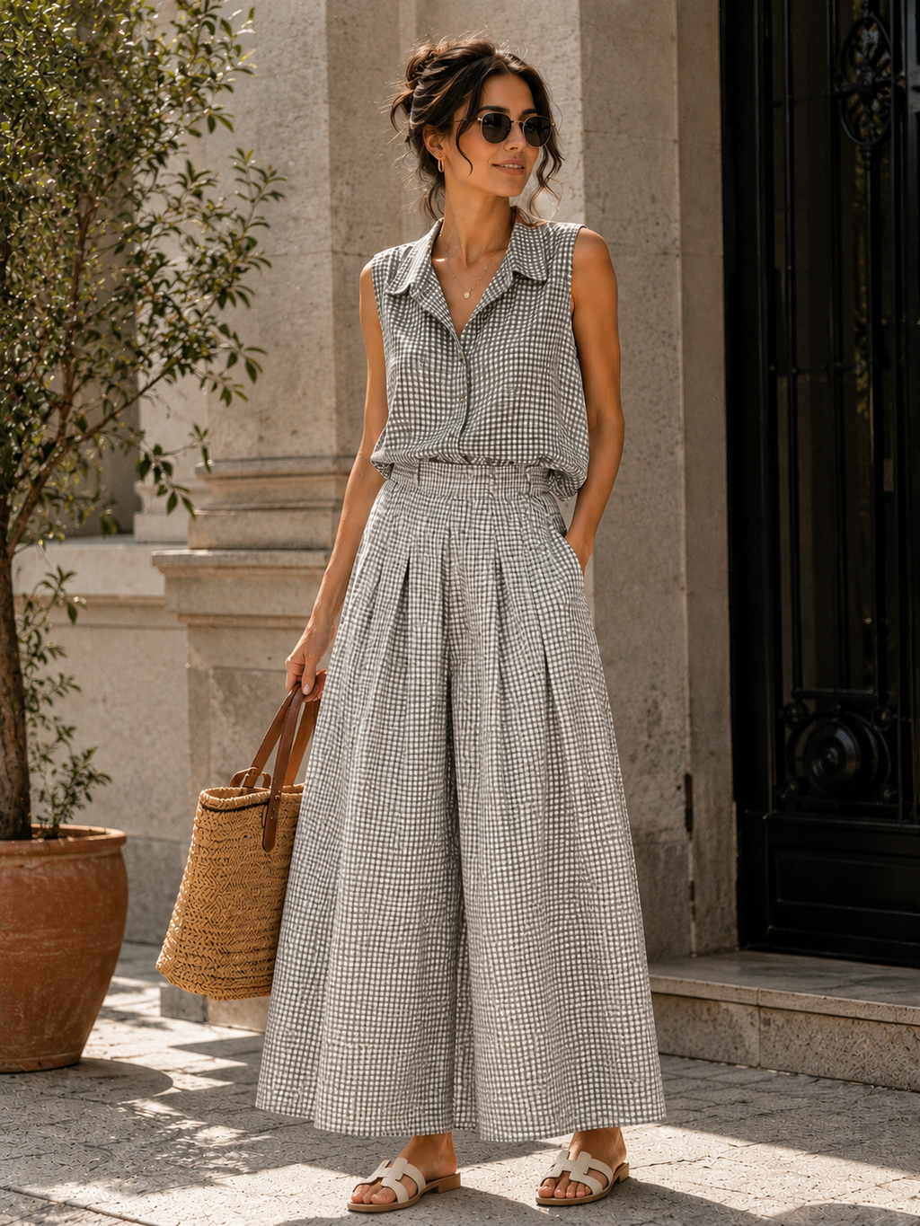 Pantalone Leggero a Quadrettini