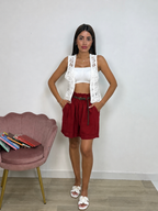 Shorts Elasticizzato Estivo di Lino