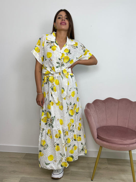 Camicia sangallo limone