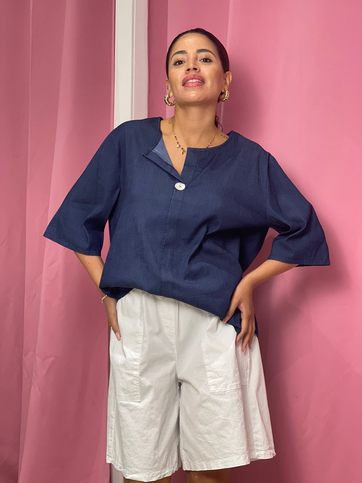 Maglia camicia denim