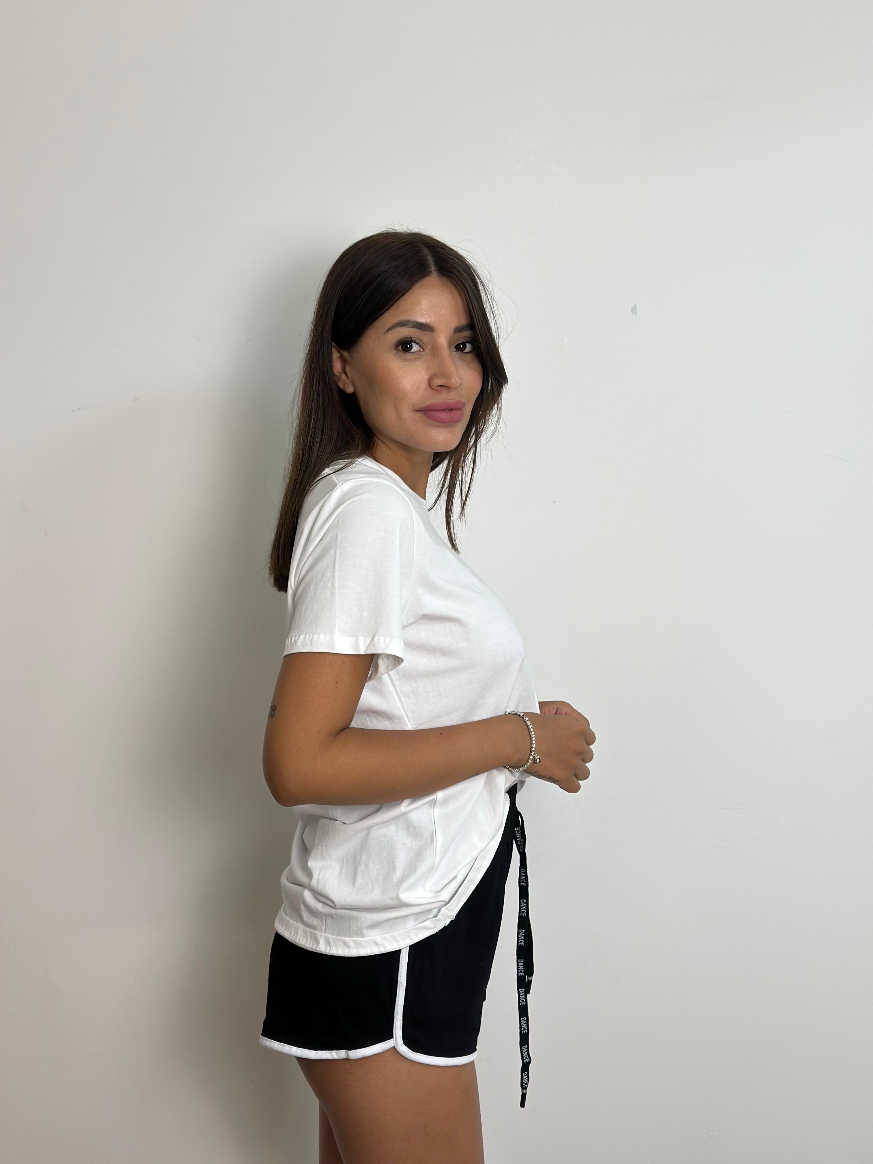 T-shirt bianco di cotone