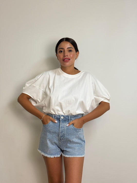 T-shirt con spalle cadenti Lumina