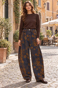 Pantalone Balloon in Velluto con Fantasia