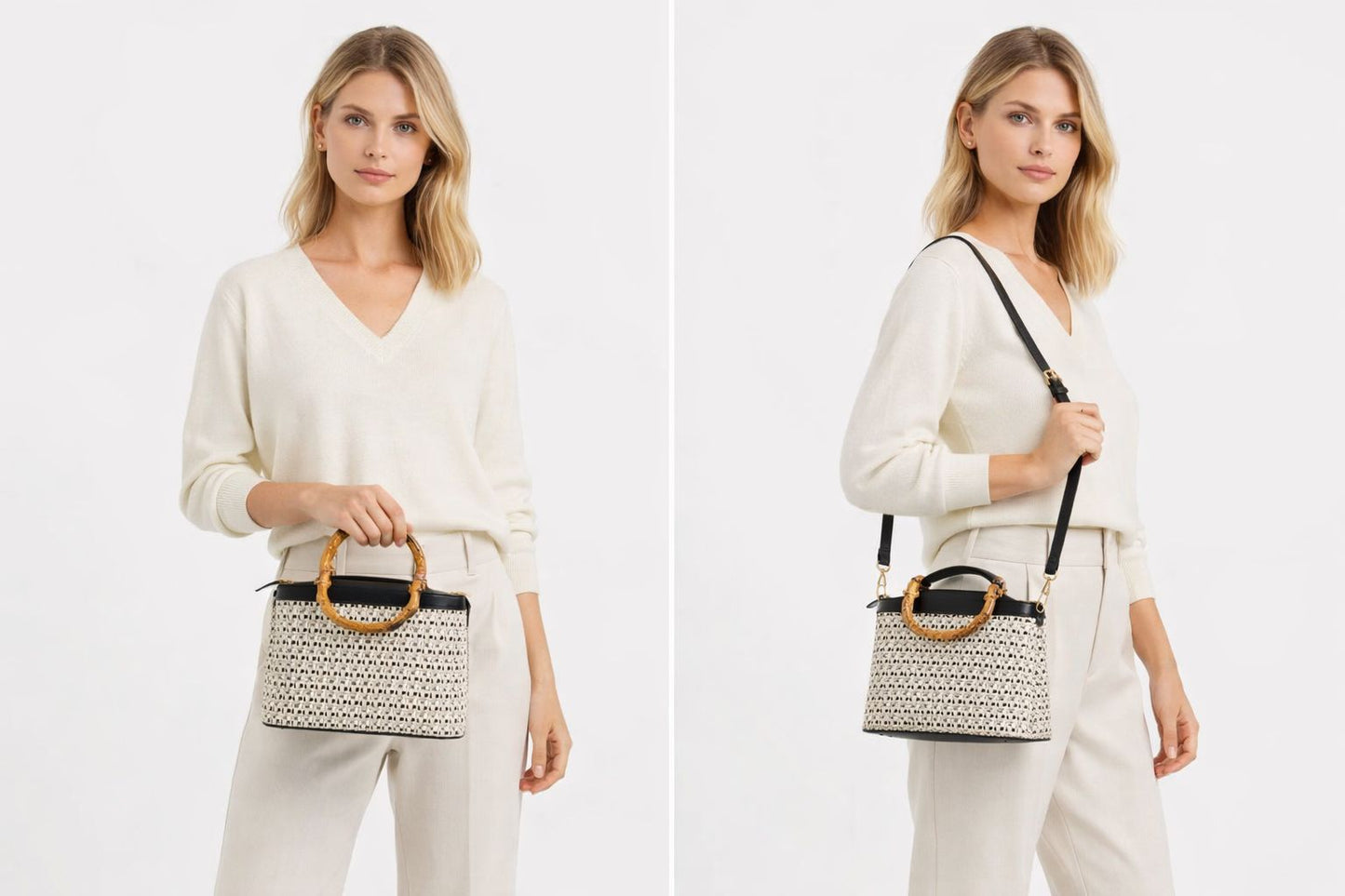 Borsa Isabel con Manico Bambù