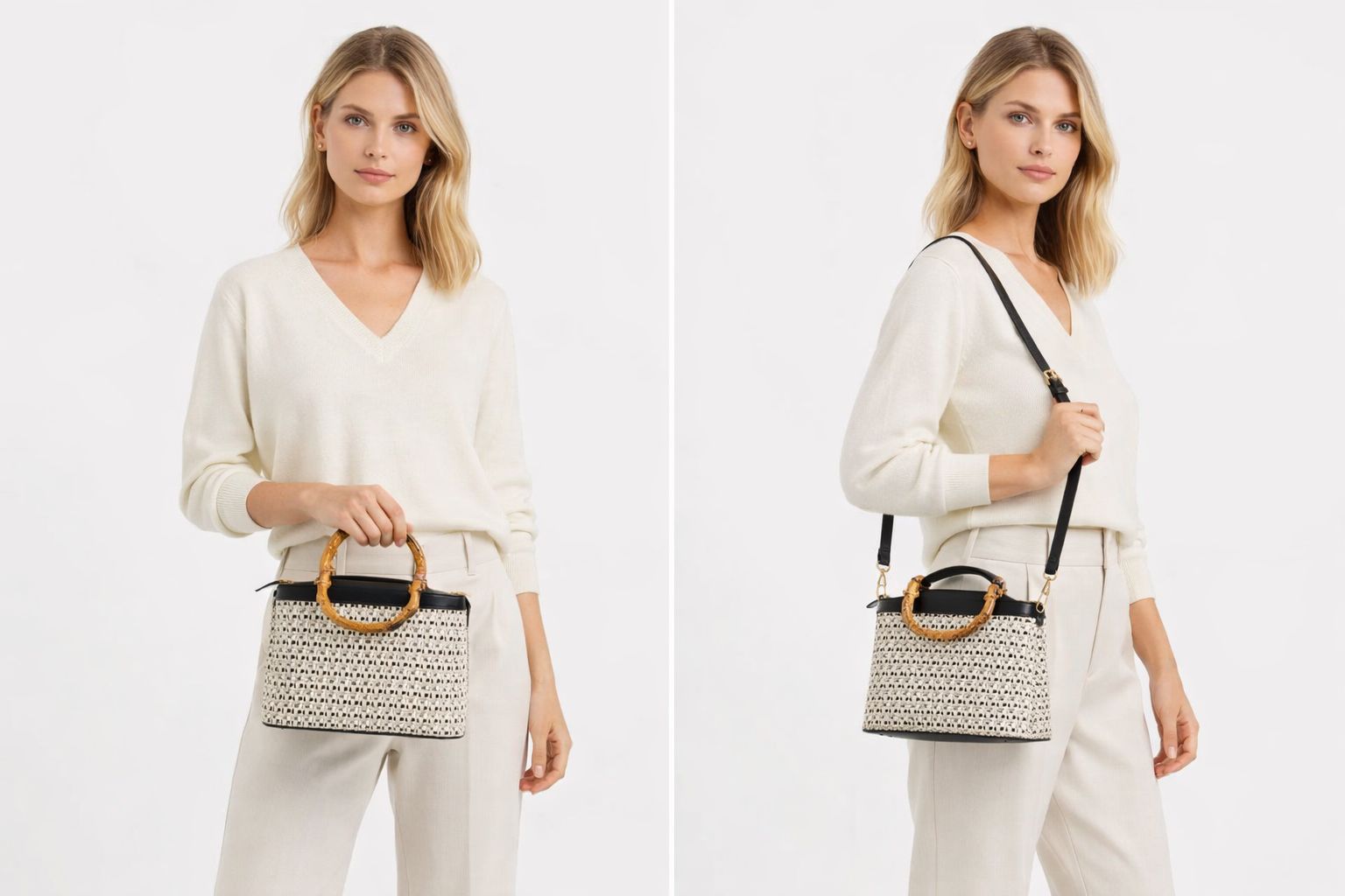 Borsa Isabel con Manico Bambù