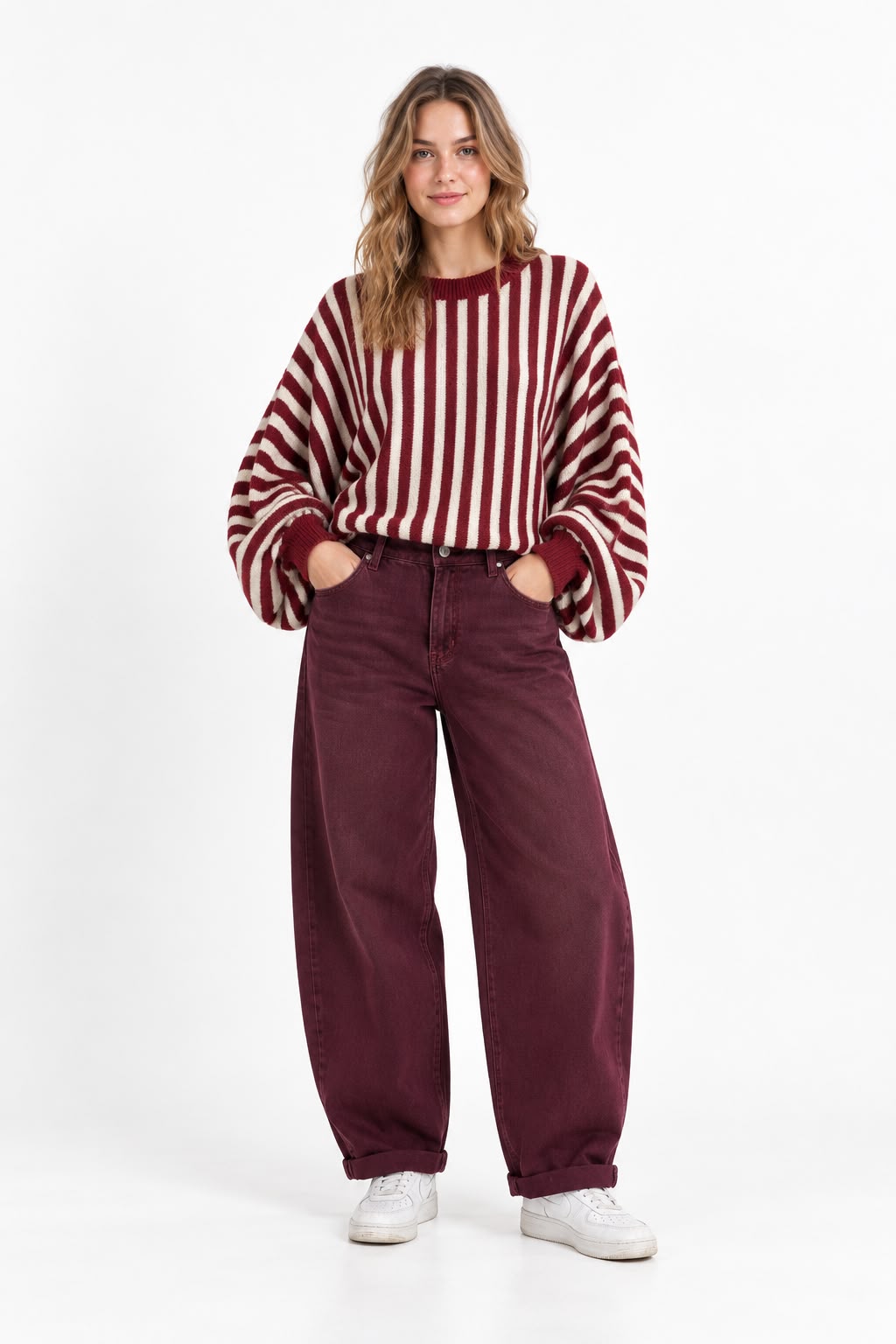 Maglione con manica a pipistrello