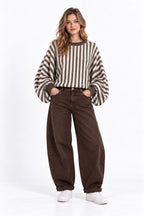Maglione con manica a pipistrello