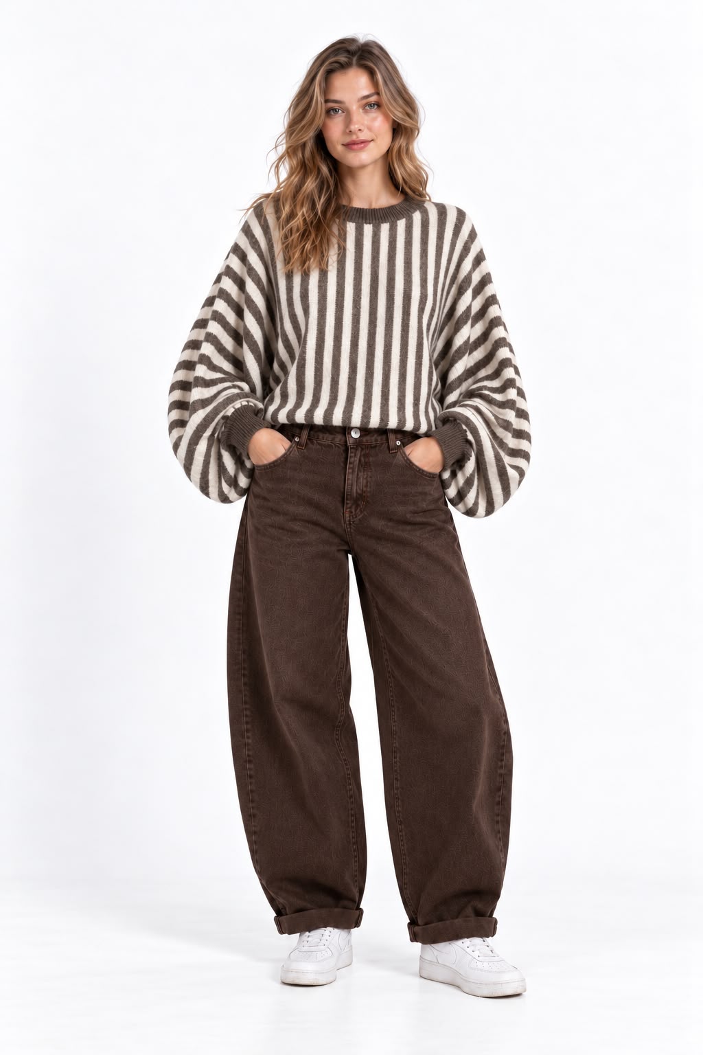 Maglione con manica a pipistrello