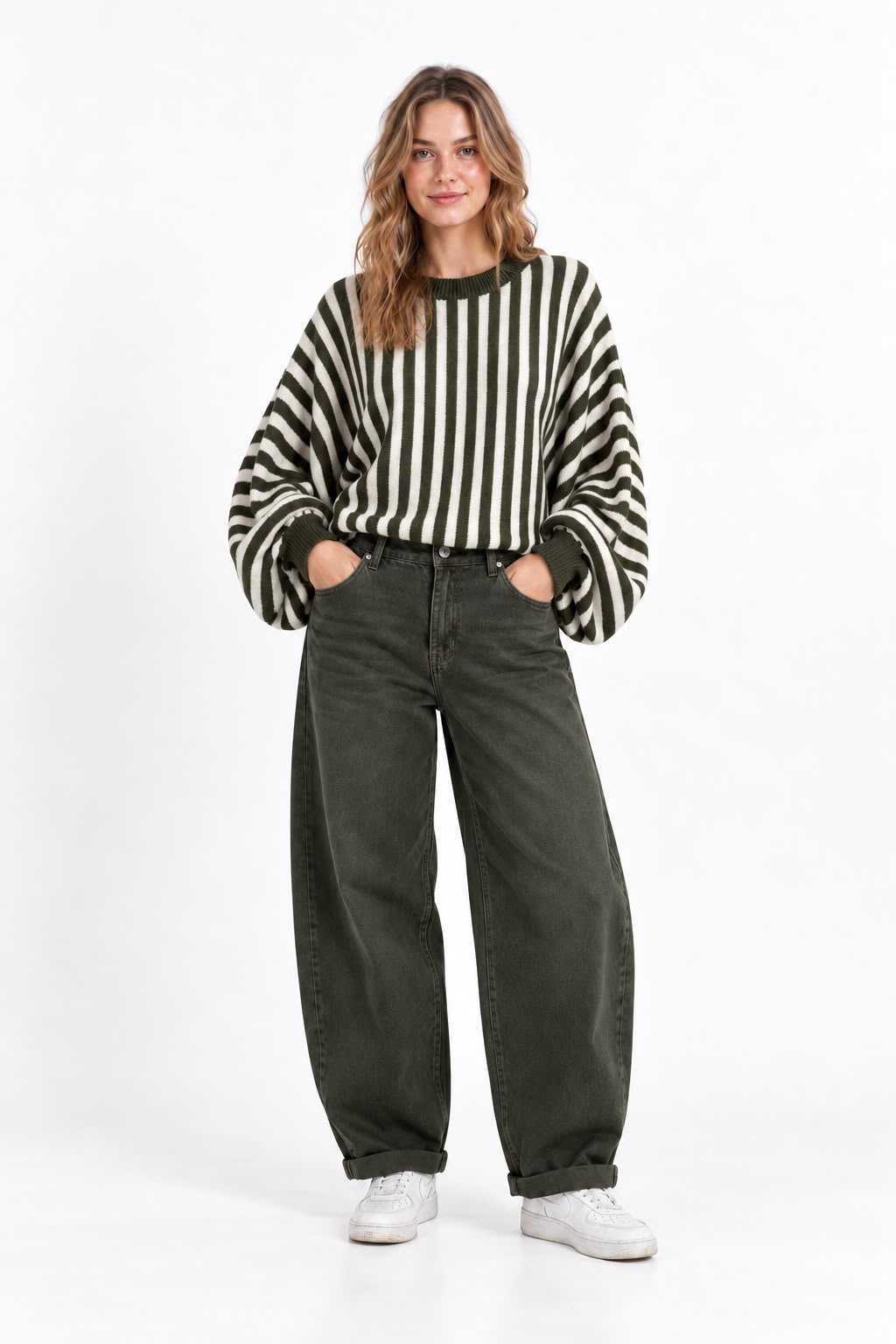 Maglione con manica a pipistrello