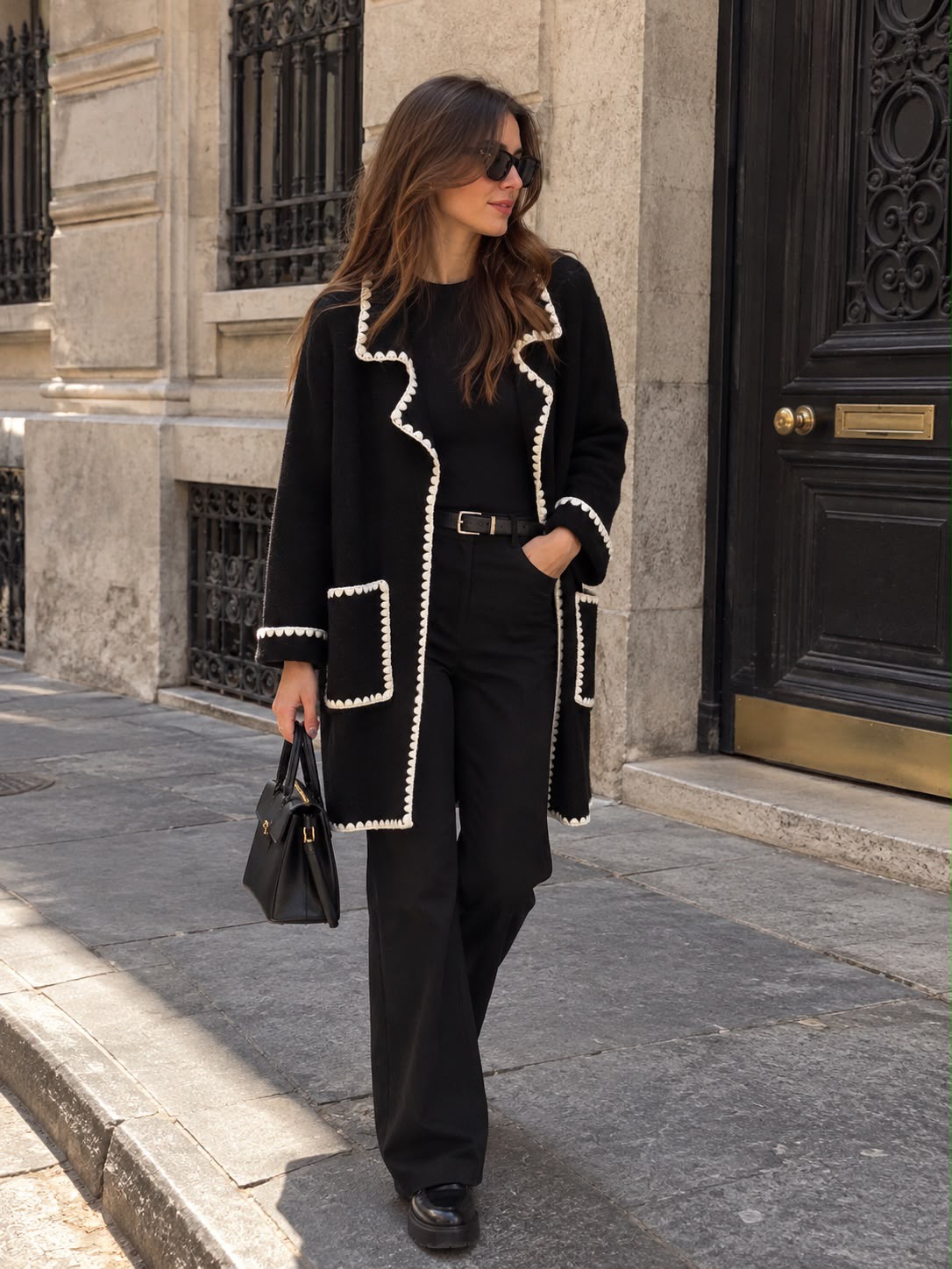 Cardigan con Tasche Frontali