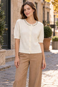 Cardigan Mezza Maniche con Strass