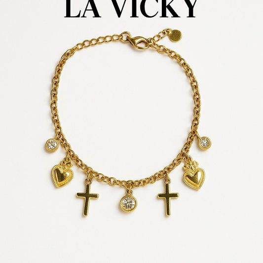 Braccialetto Cross con Cuore