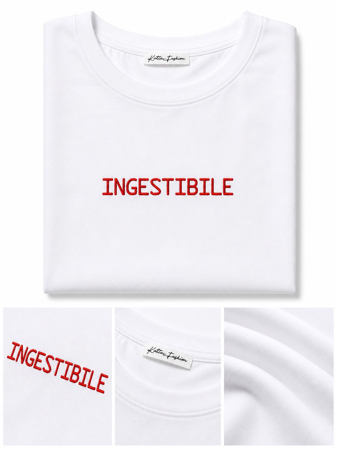 Maglietta Classic con le Scritte Ricamati