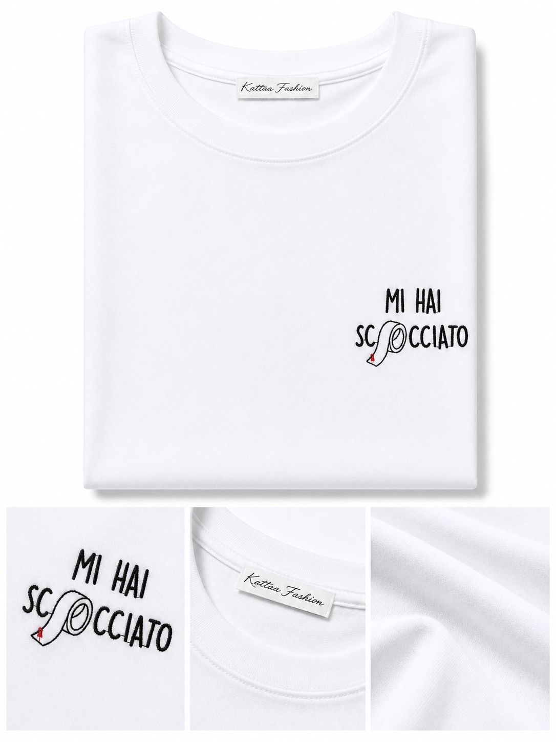 T-Shirt With Writes Ricamata