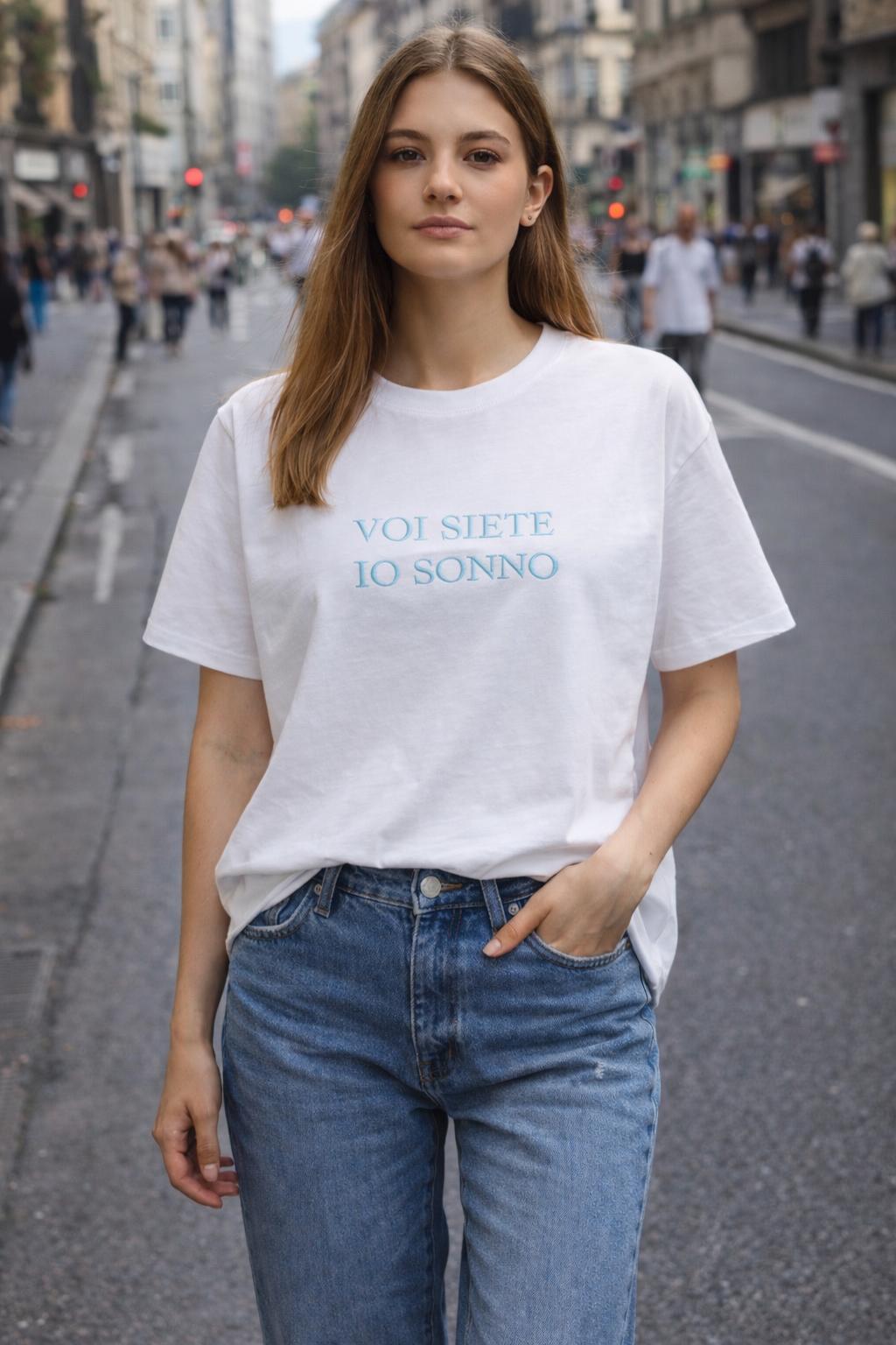 T-Shirt Over with Writes Ricamato