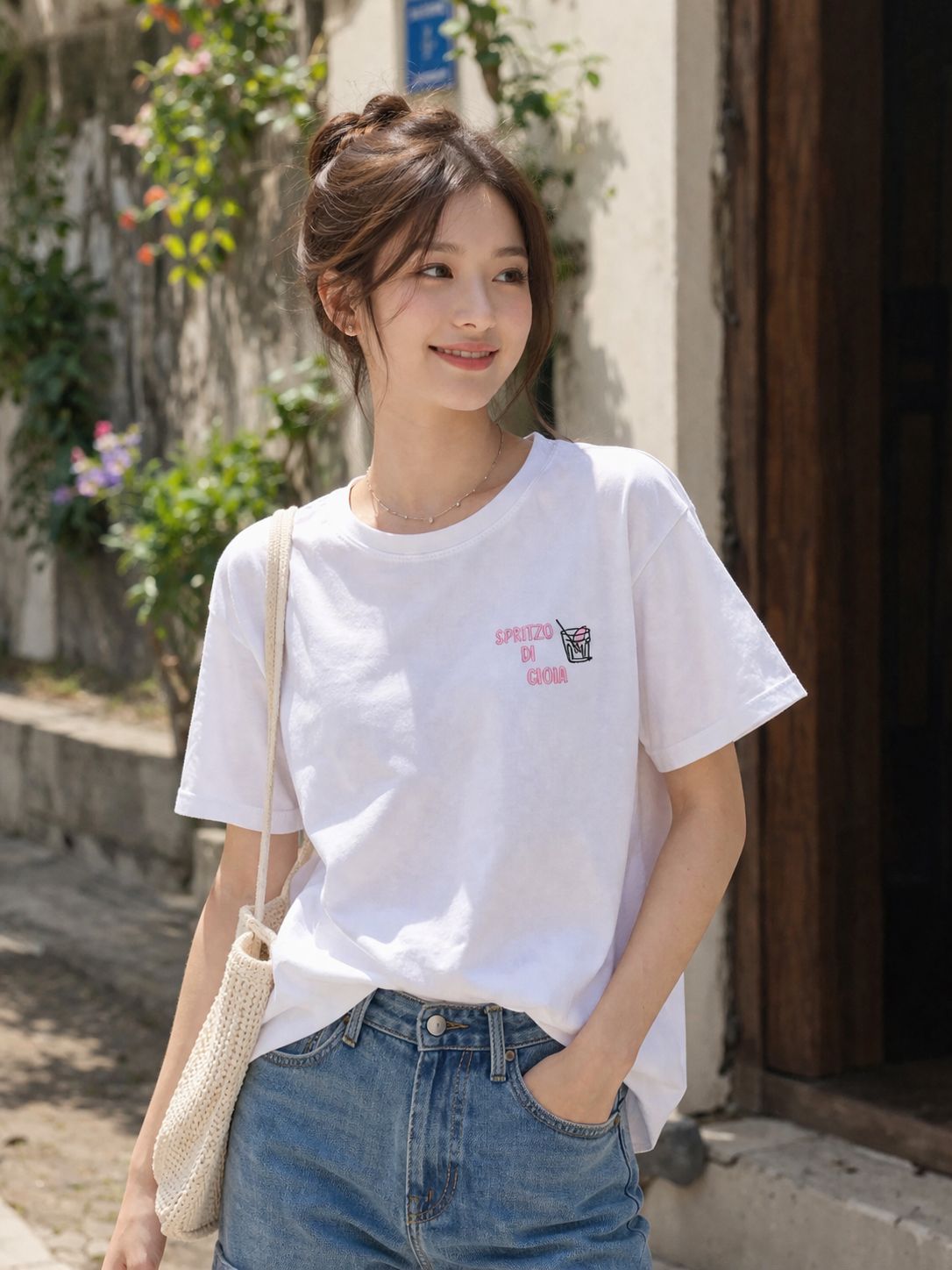 T-Shirt Over with Writes Ricamato 1.0