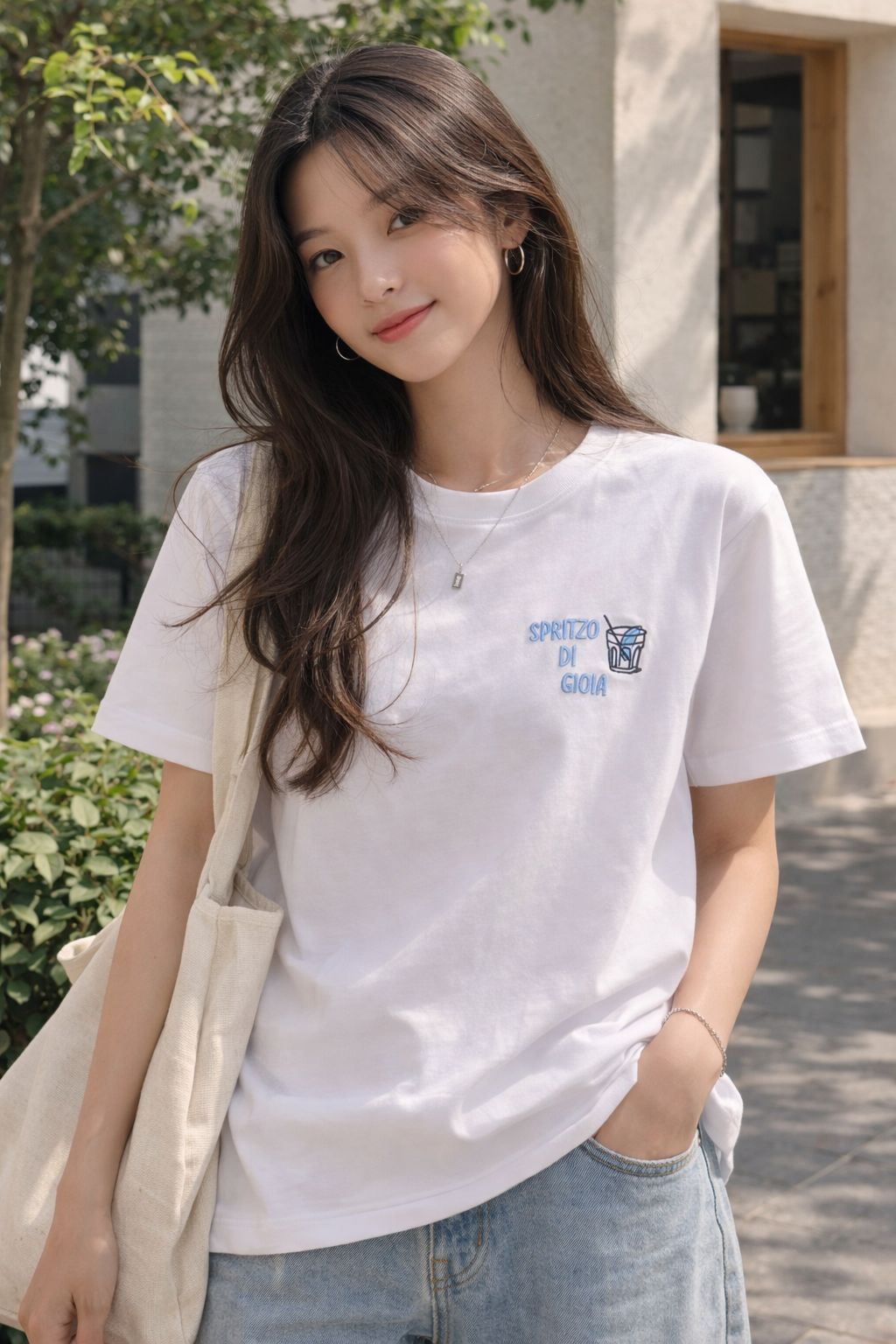 T-Shirt Over with Writes Ricamato 1.0