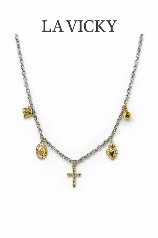 Collana Cross con Cuore
