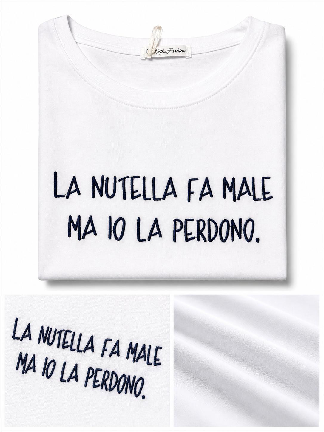 T-Shirt With Writes Ricamata 4.0