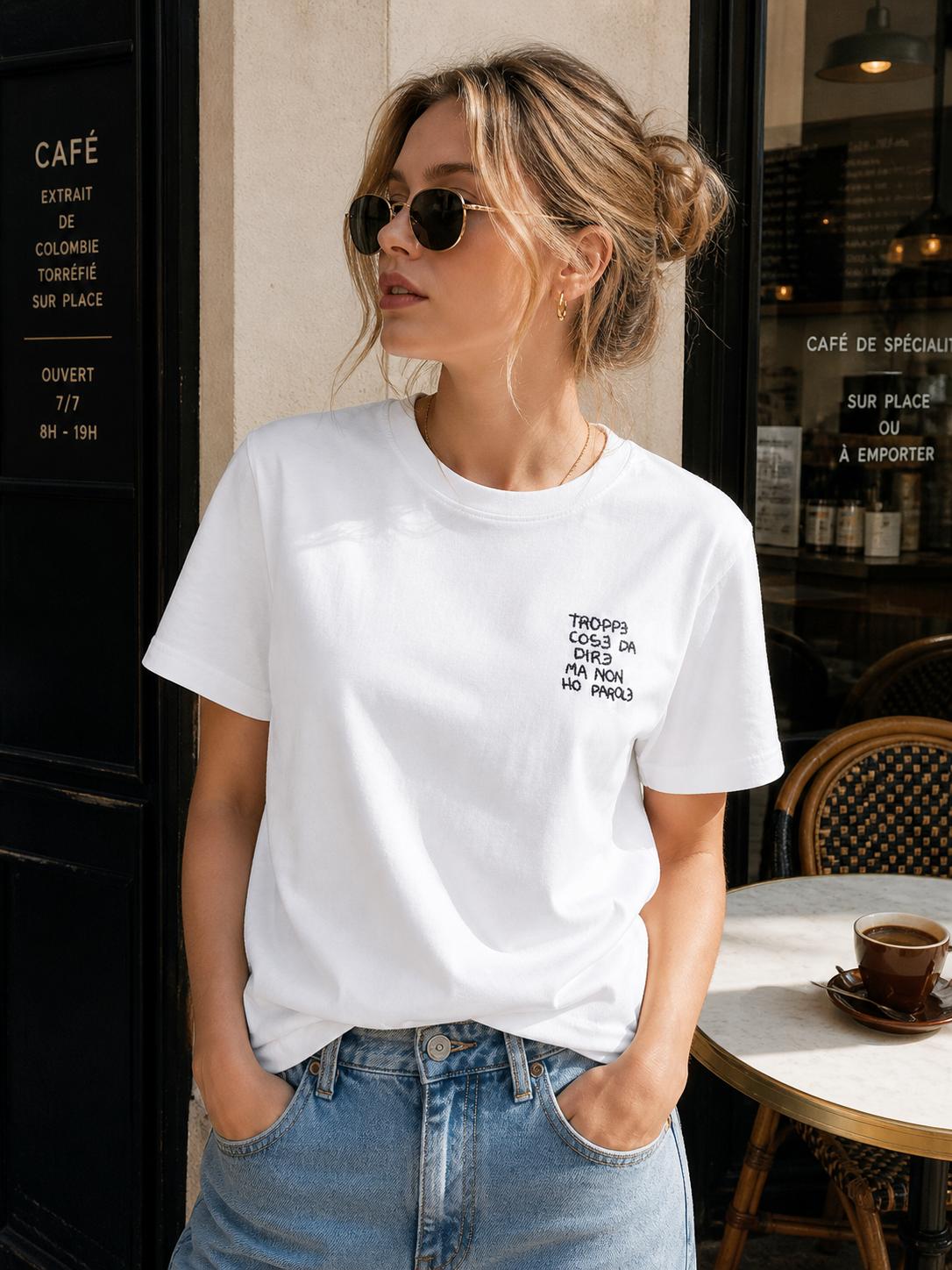 T-Shirt con Writes Ricamata 5.0