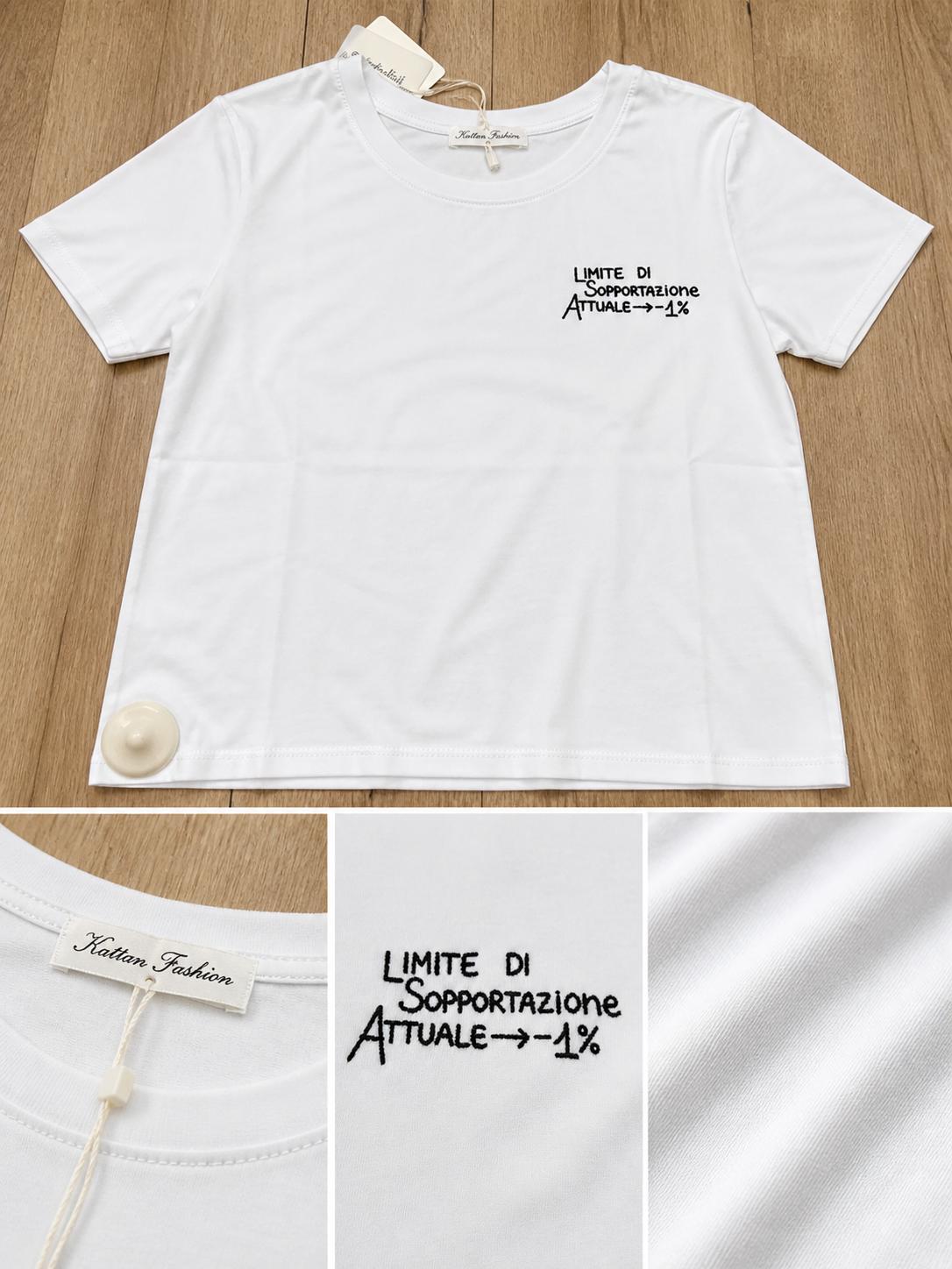 T-Shirt con Writes Ricamata 5.0