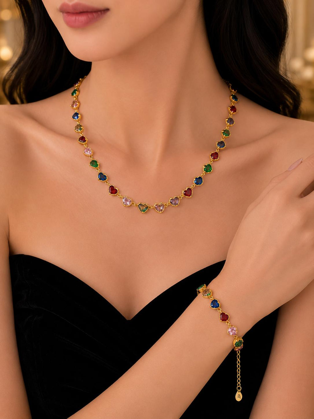 Collana Heart Brillantinata