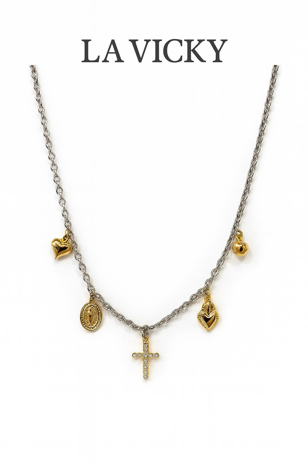 Collana Cross con Cuore