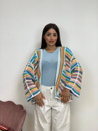 Cardigan a Uncinetto Rainbow