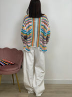 Cardigan a Uncinetto Rainbow