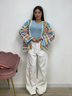 Cardigan a Uncinetto Rainbow