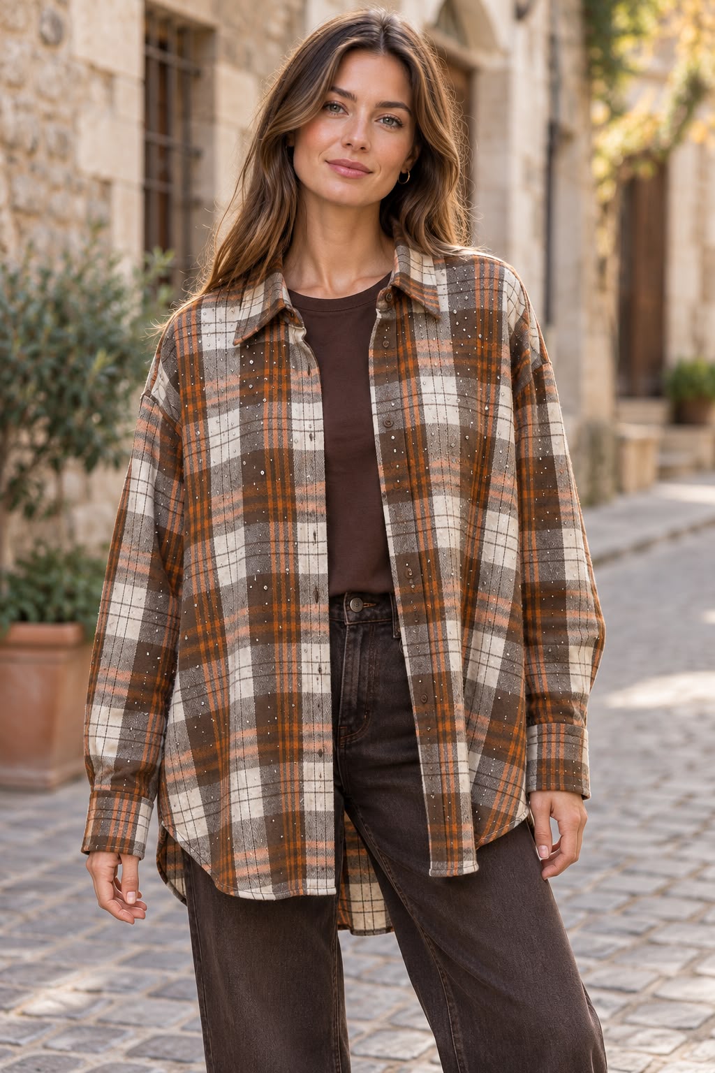 Camicia con Strass Bicolore
