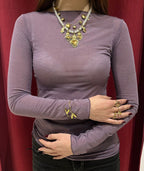 Maglietta girocollo con misto cashmere