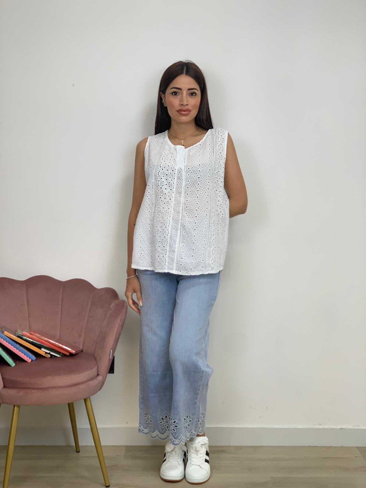 Pantalone Ricamato sui Bordi