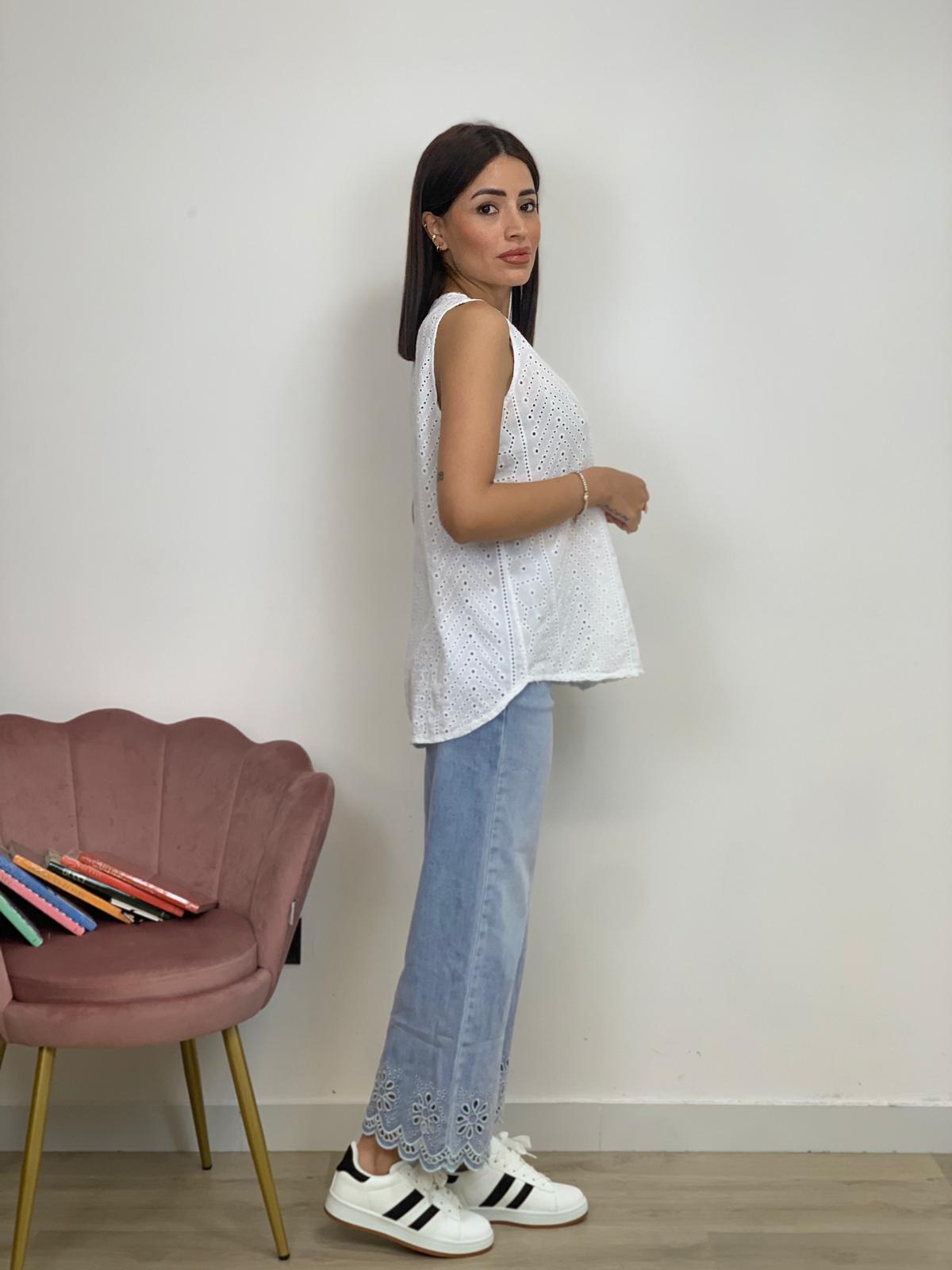 Pantalone Ricamato sui Bordi