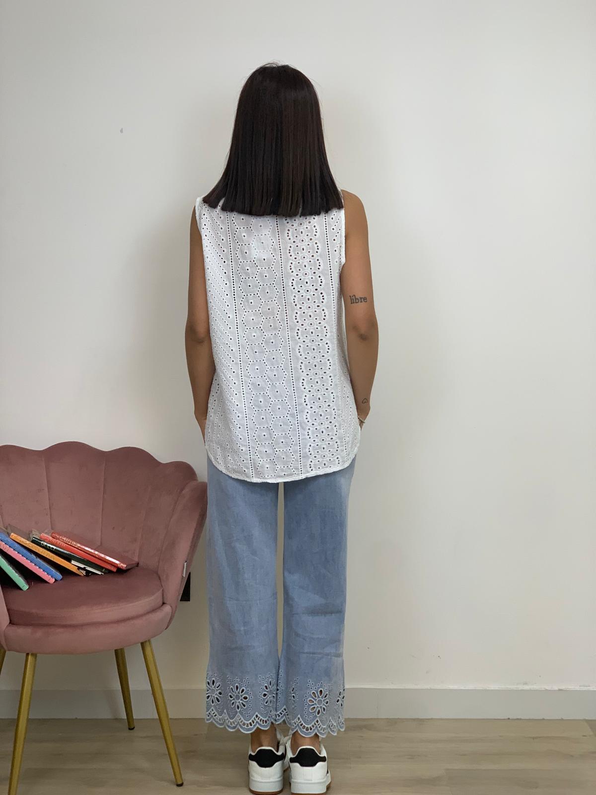 Pantalone Ricamato sui Bordi