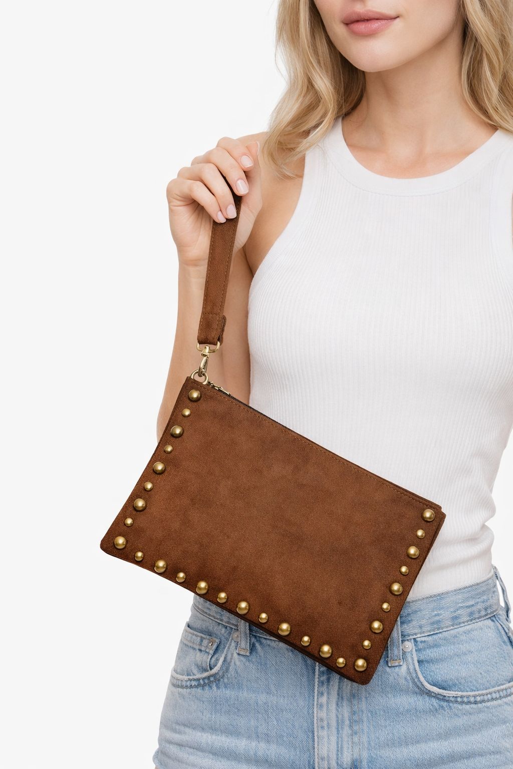 Borsa Scamosciata con le Borchie