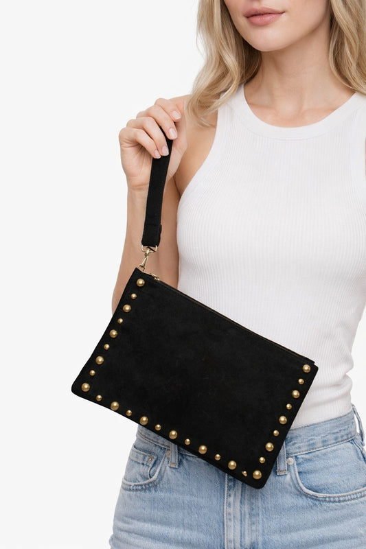 Borsa Scamosciata con le Borchie