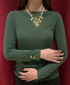 Maglietta girocollo con misto cashmere