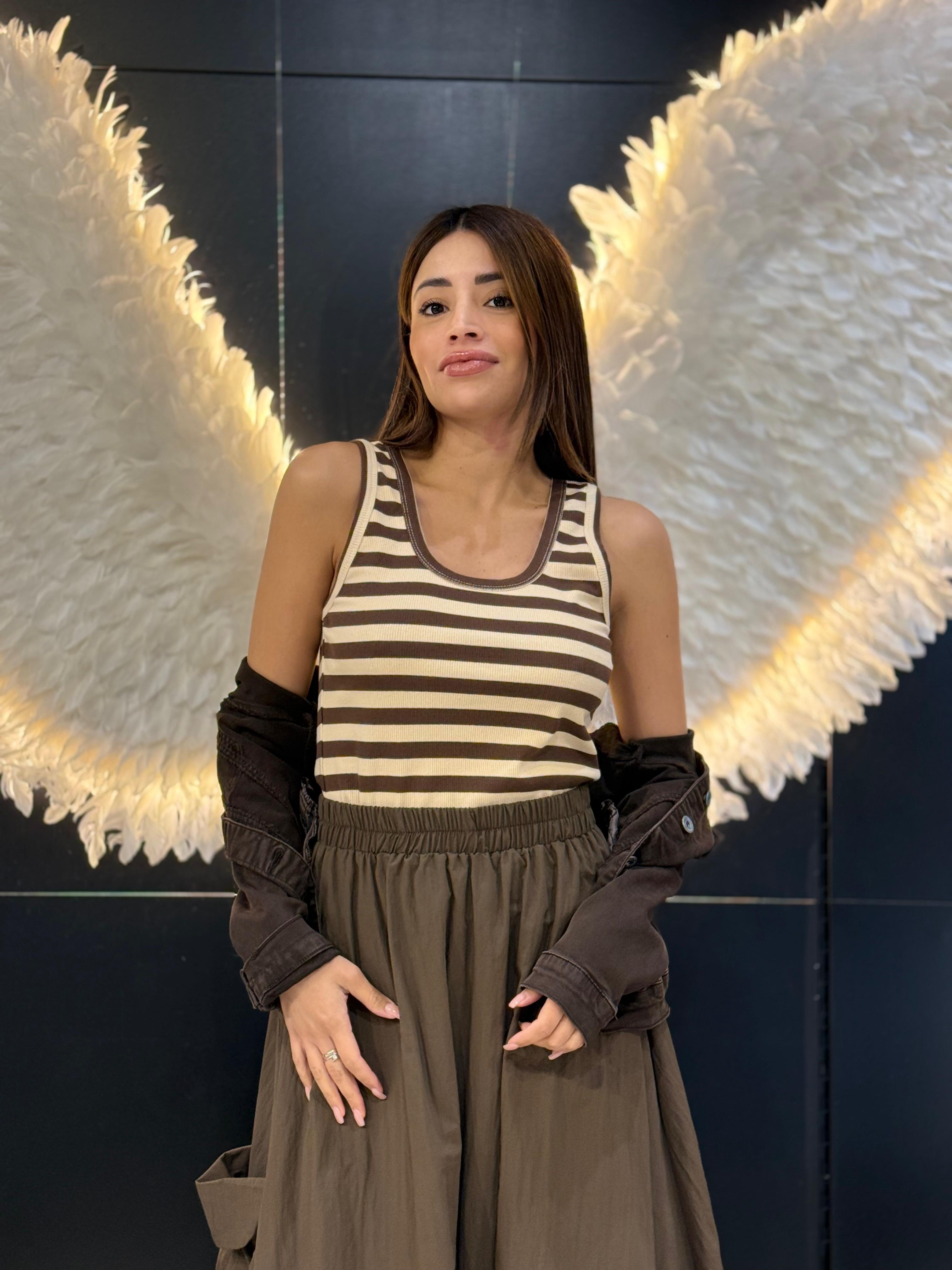 Canotta a Righe Bicolore