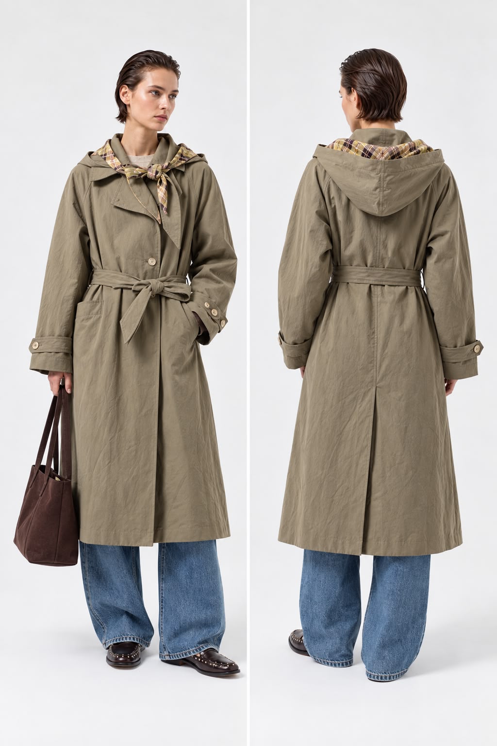 Trench con Cappuccio Rimovibile