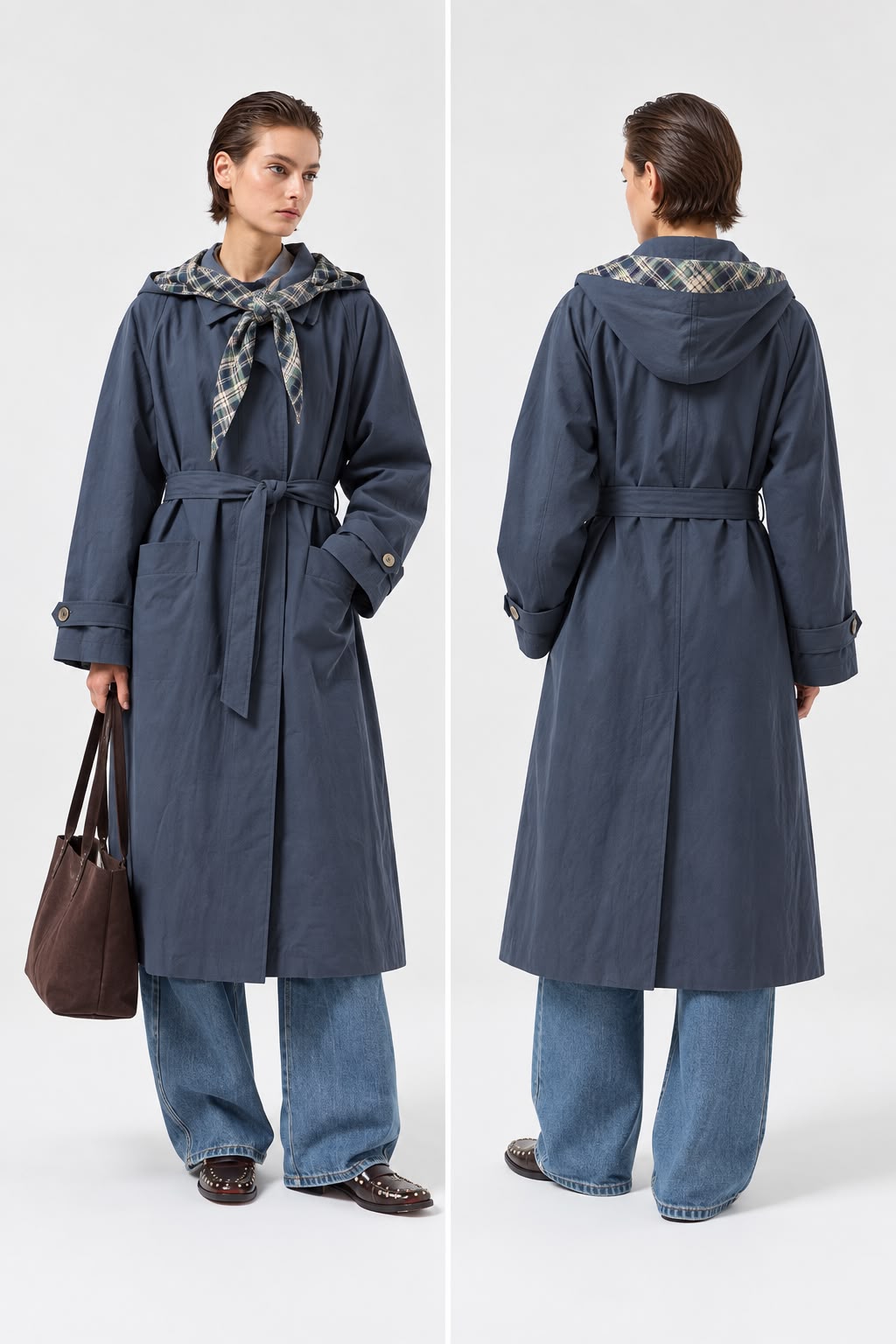 Trench con Cappuccio Rimovibile